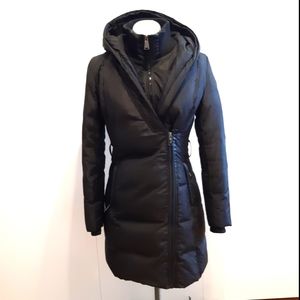 Canav parka down and feather long winter coat black xs